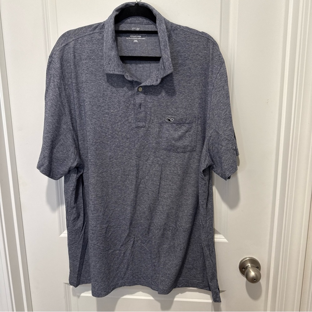 Vineyard Vines Heathered Blue Polo Shirt